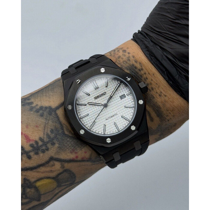 Custom Seiko Mod • White Waffle Black AP • 42mm